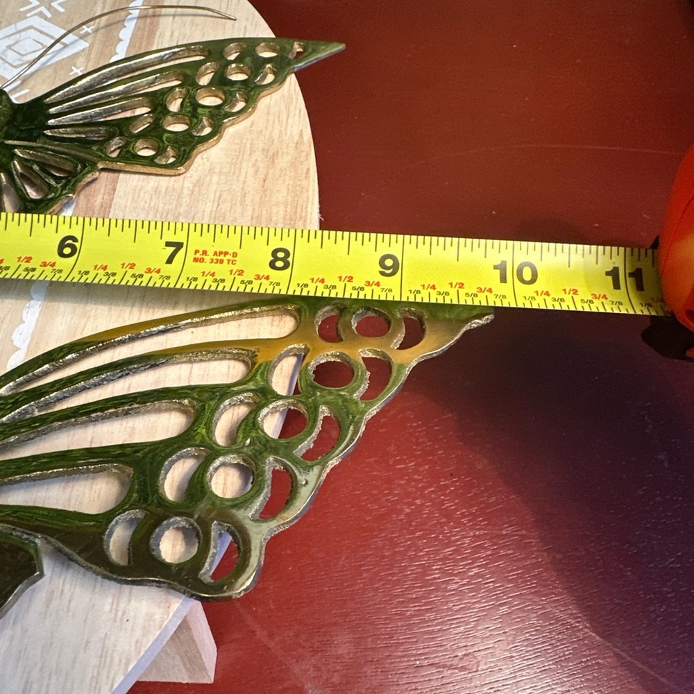 Set Of 2 Vintage Brass Butterfly Wall Hanging mid century - Picture 6 of 6